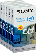 Sony 5-pack VHS CD Tape 5E180CD
